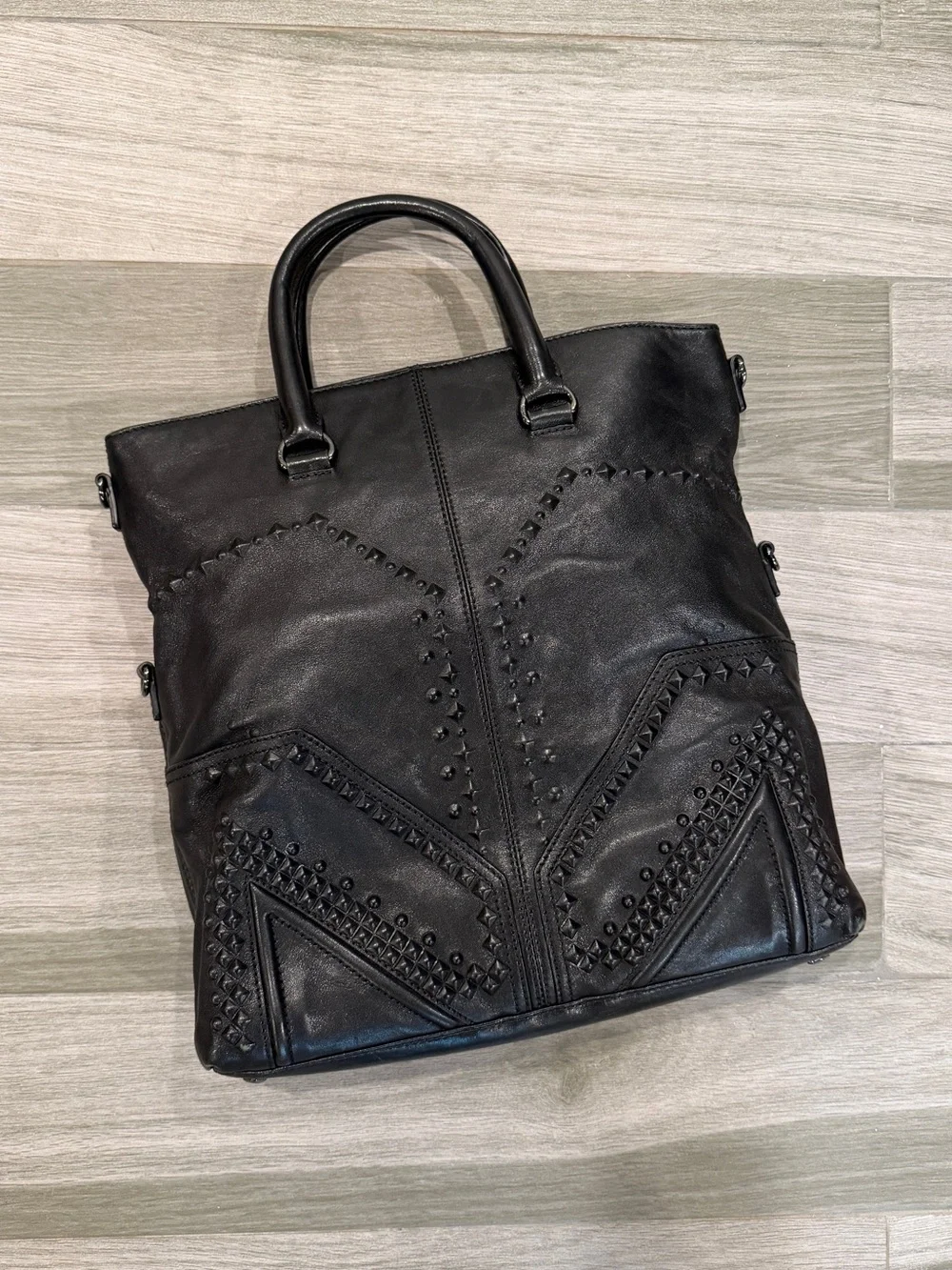 MCM Calfskin Embossed M Moment Folded 2 Way Tote Bag MWT4DXO23